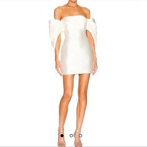 Solace London -Elina Off-The-Shoulder Duchesse Satin Mini Dress